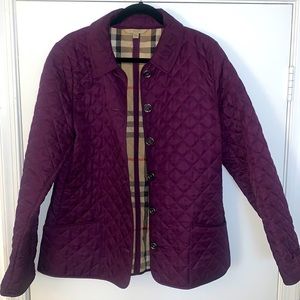 AUTHENTIC!! Plum Burberry quilted jacket